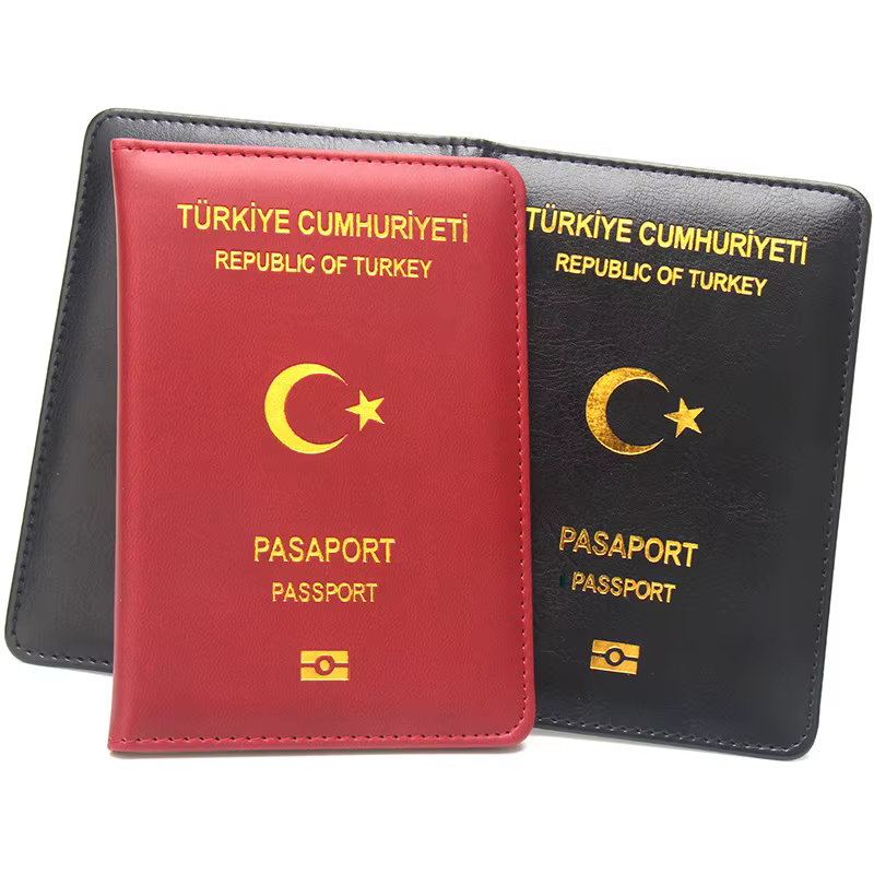 Porte-passeport turc en cuir