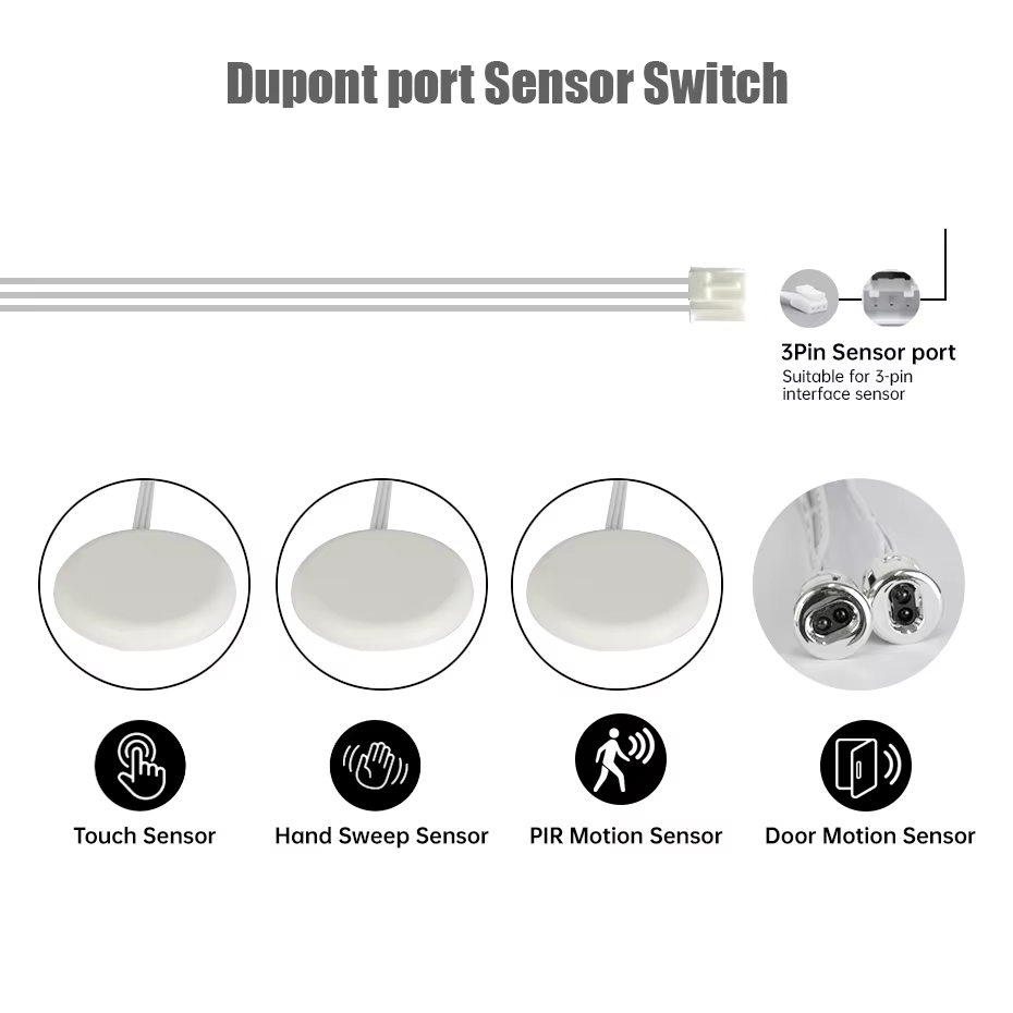 Capteur de bande LED interrupteur DC12 24V tactile/PIR capteur de mouvement/double porte pour armoire placard et tiroir bricolage étagère vitrine éclairage