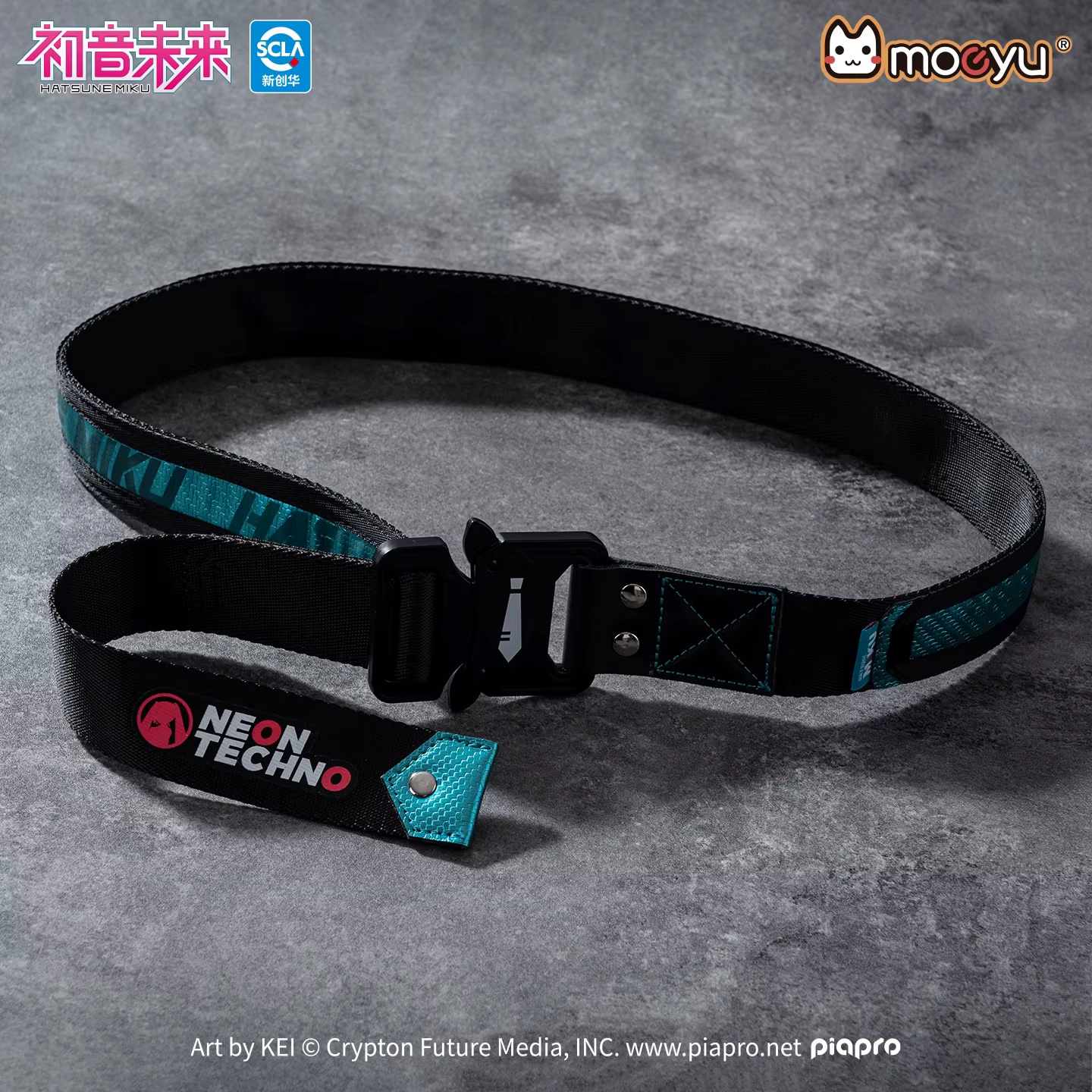 Ceinture officielle Moeyu Hatsune Miku 3.9x120cm pour hommes et femmes