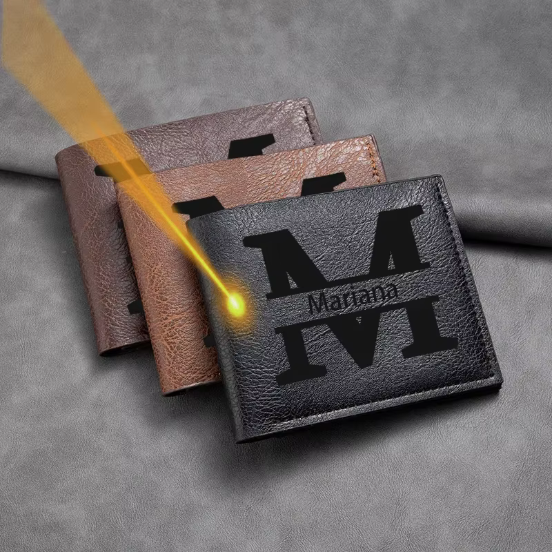 Portefeuille homme personnalisable avec initiales cadeau personnalisé pour mari petit ami papa-anniversaire anniversaire fête des pères noël