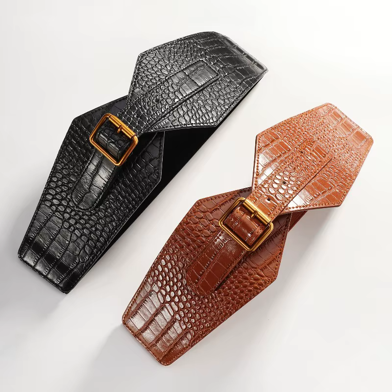 Ceinture élastique extra-large de style européen et américain pour femmes