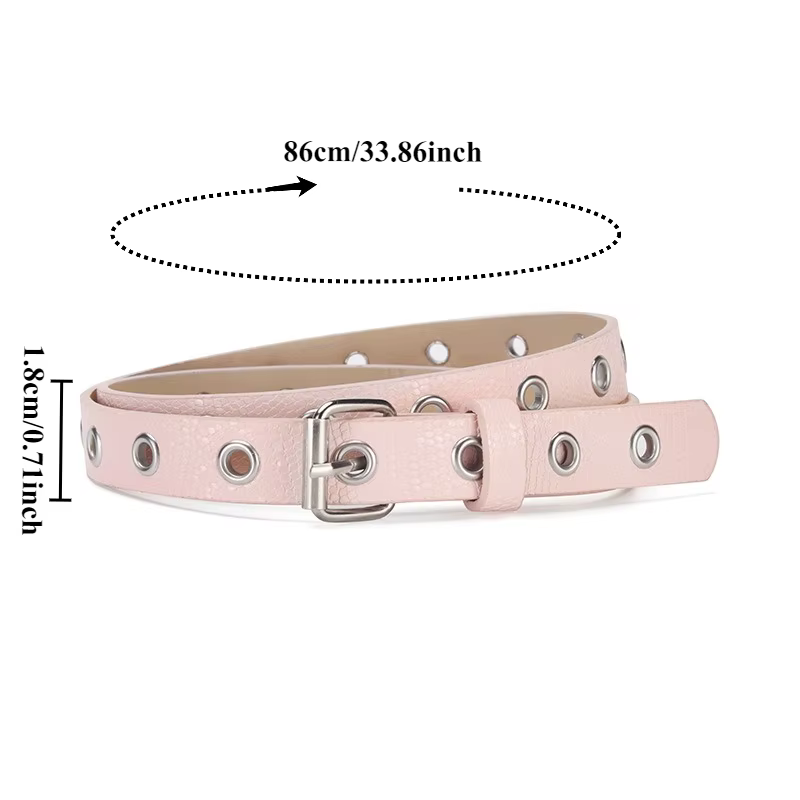 Ceinture en cuir pour femme, tendance et fraîche, avec détails ajourés, pour jeans, style punk minimaliste unique pour le quotidien