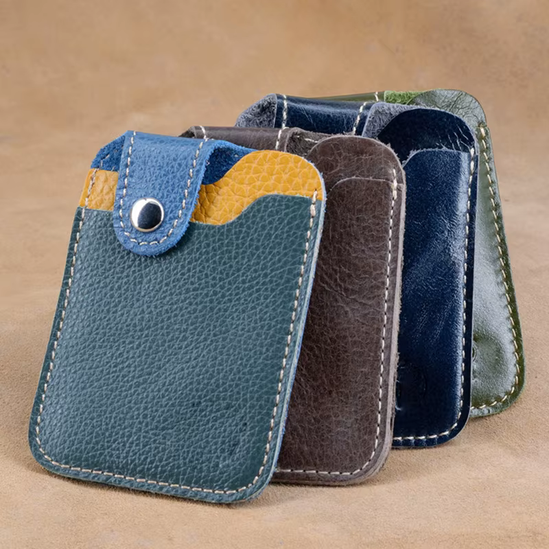 Porte-cartes en cuir véritable pour hommes