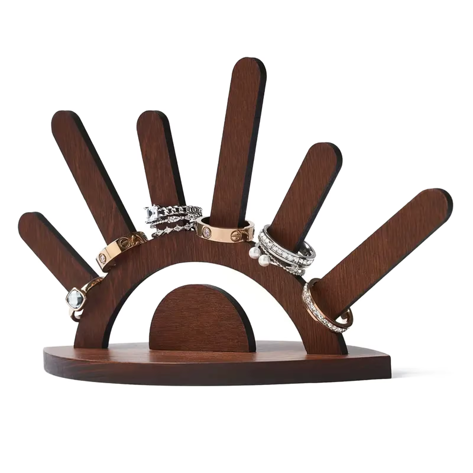 Présentoir de bijoux en bois créatif, porte-anneaux, organisateur artisanal pour colliers, boucles d'oreilles, décoration de maison, cadeau