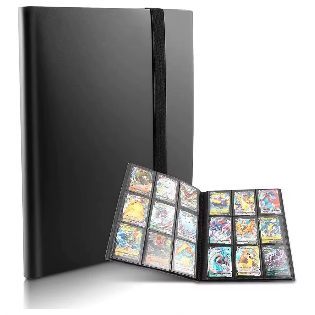 Album de rangement pour cartes à collectionner, 160/360/480 cartes, avec 4/9/12 compartiments, grande capacité, type carnet