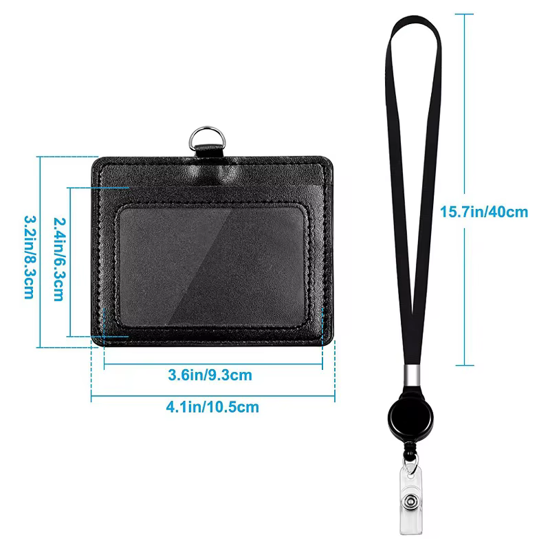 Porte-carte de travail en cuir PU