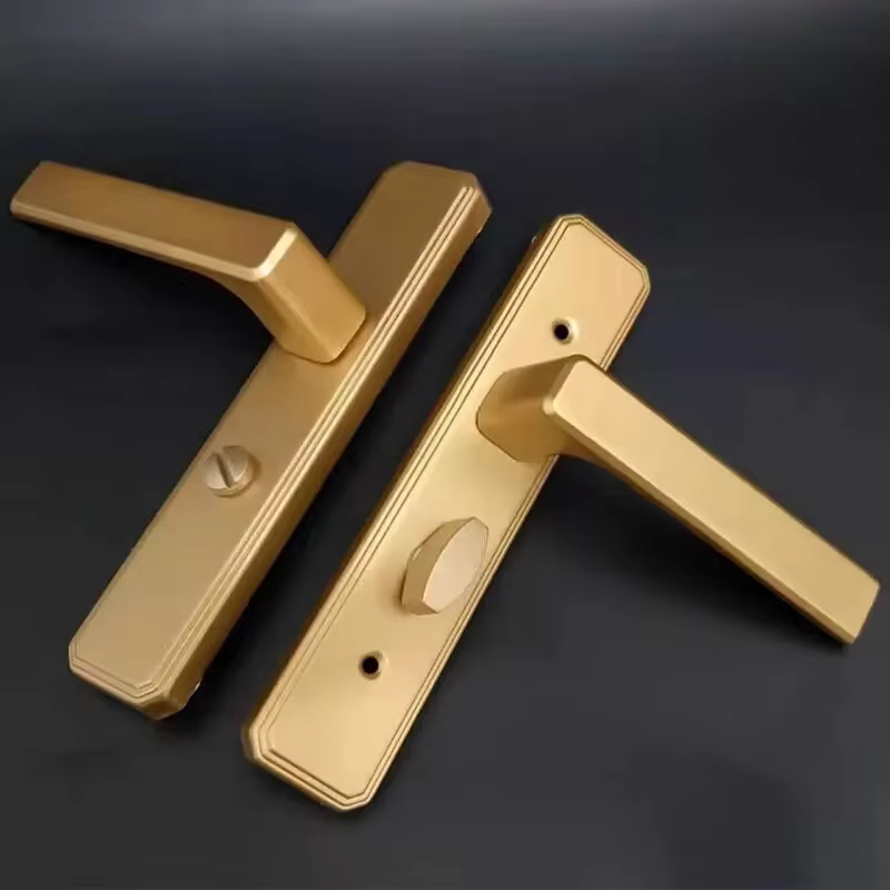 Nouvelle serrure de porte de salle de bain moderne et minimaliste, sans clé, pour toilettes, serrure métallique à languette unique