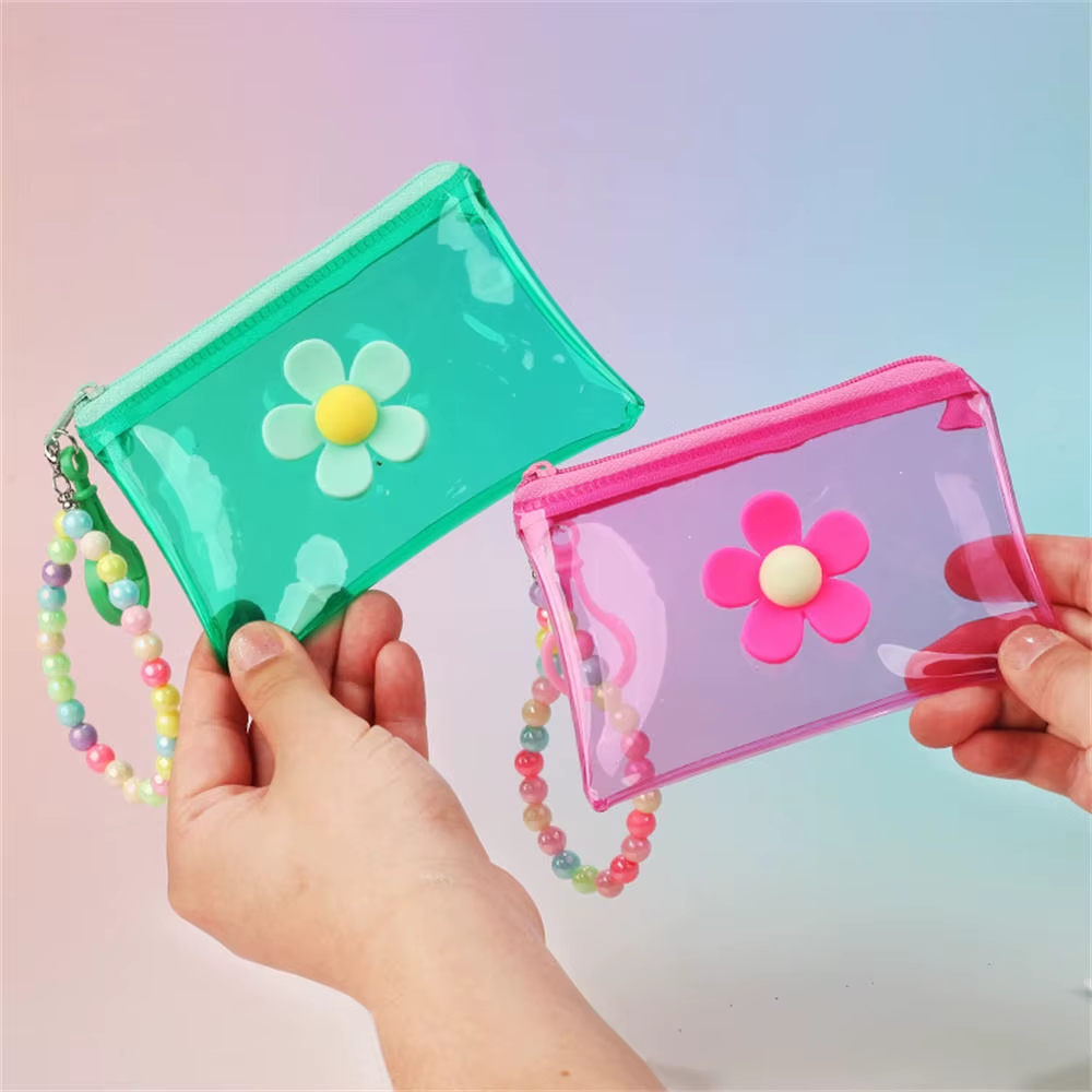 Petit porte-monnaie transparent pour femmes et filles