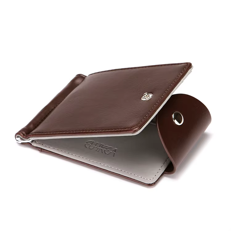 Hommes portefeuille en cuir synthétique polyuréthane porte-carte homme mode sac à main petit moraillon sac d'argent Mini Vintage mince portefeuilles pochettes carteira