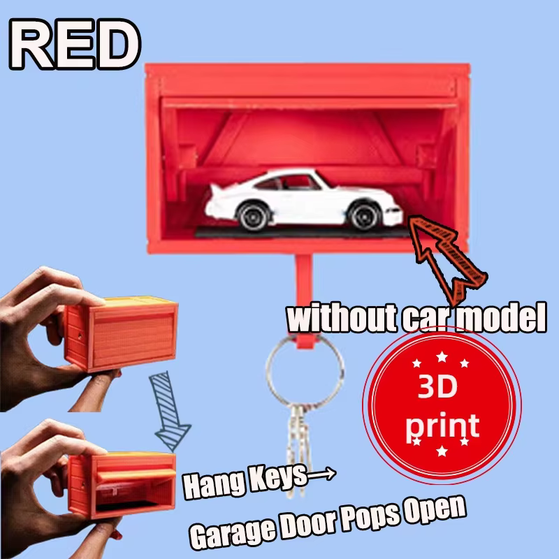 Porte-clés de garage avec porte ouvrante - Mini porte-clés de garage, présentoir mural