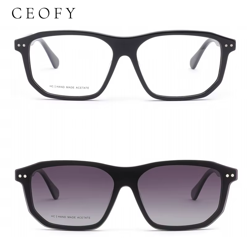Ceofy Hommes Lunettes Cadre Optique De Mode Soleil Clip Sur Polarized Marque Conception Conduite
