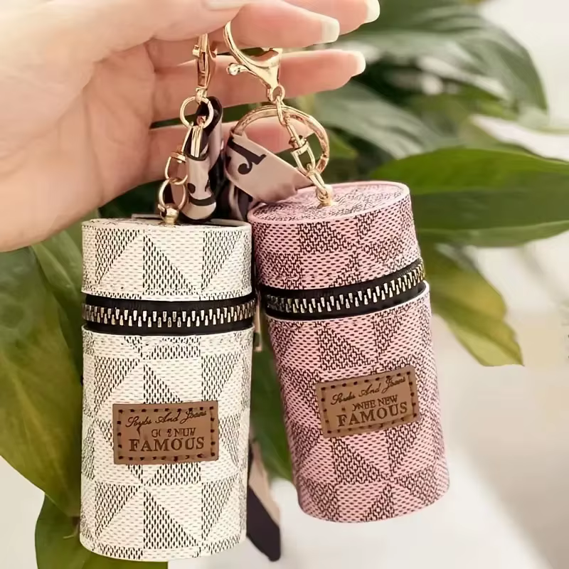 Mini porte-monnaie rétro en cuir fleuri vintage