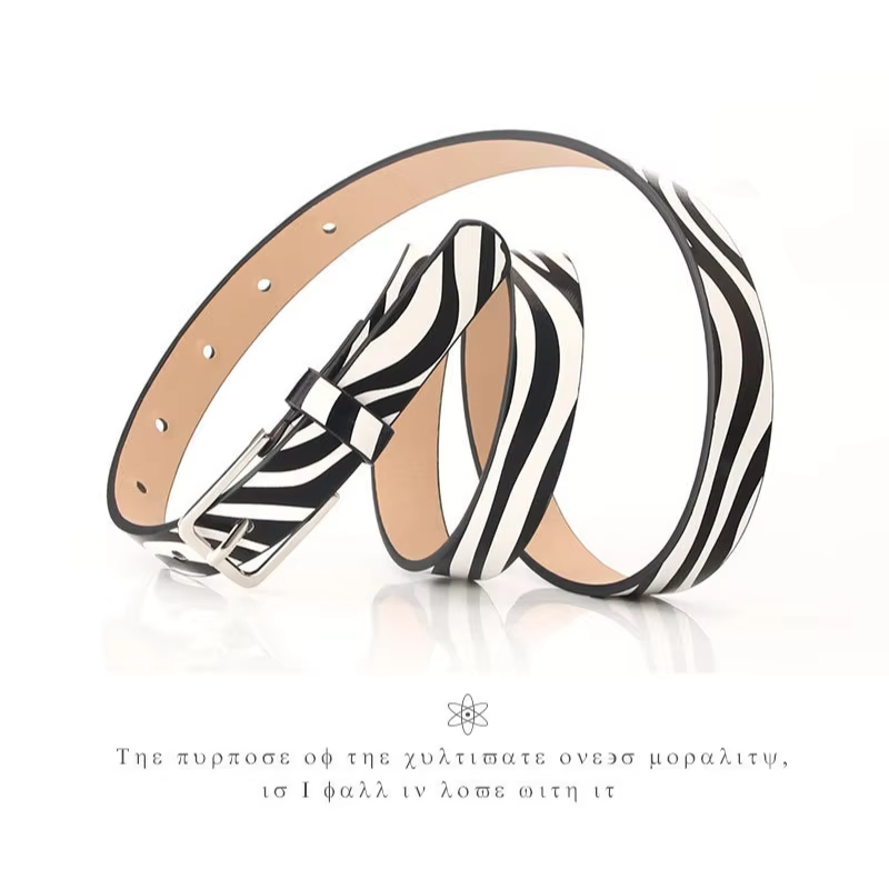 Ceinture en cuir fin à imprimé léopard unique et tendance