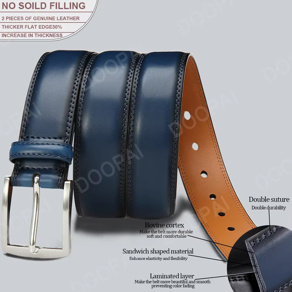 Ceinture pour hommes grande taille 105-155cm haute qualité en cuir véritable longue