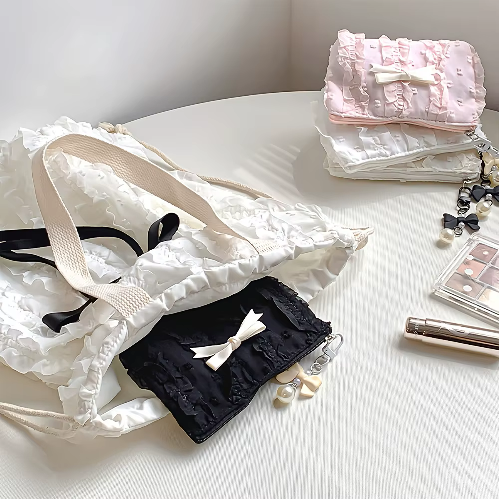 Porte-monnaie en dentelle jacquard multifonctionnel et élégant de style coréen