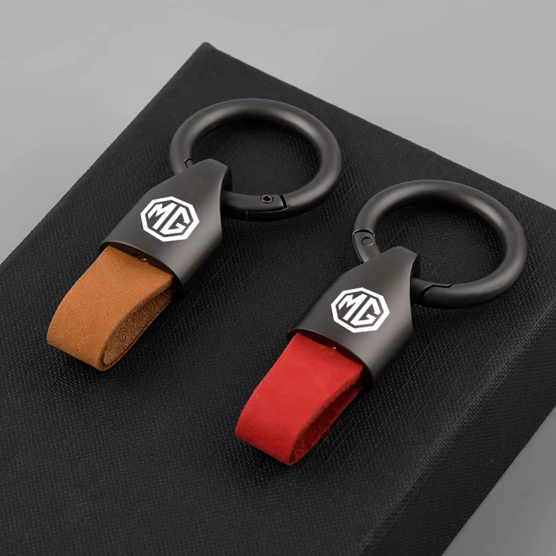 Porte-clés de luxe en daim/métal pour hommes et femmes