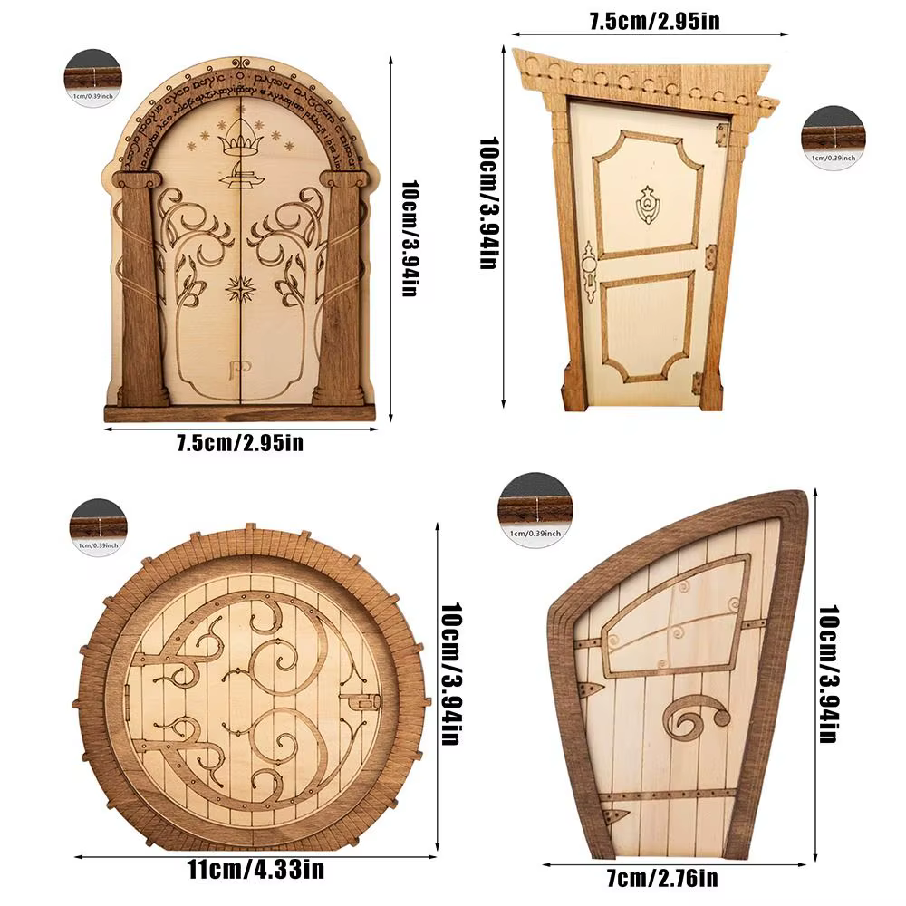Porte d'elfe en bois, petits accessoires de jardin, porte de fée miniature, décoration de jardin DIY pour la décoration des arbres