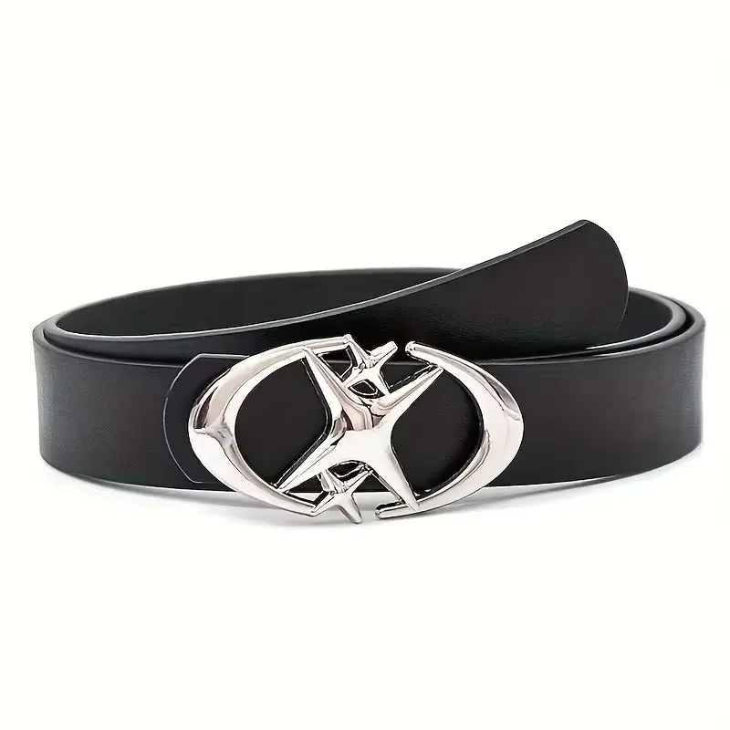 Ceinture à boucle ovale à Double croissant de lune