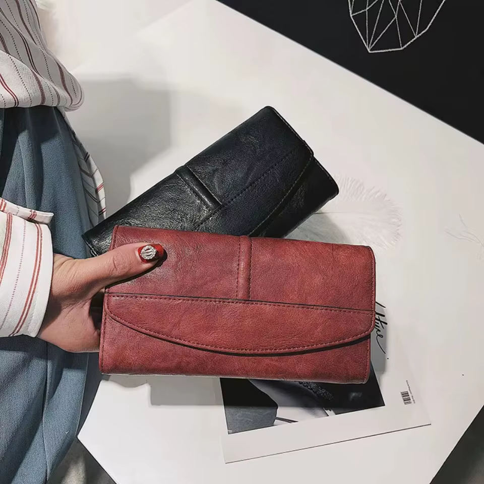 Portefeuille Vintage à trois volets pour femmes