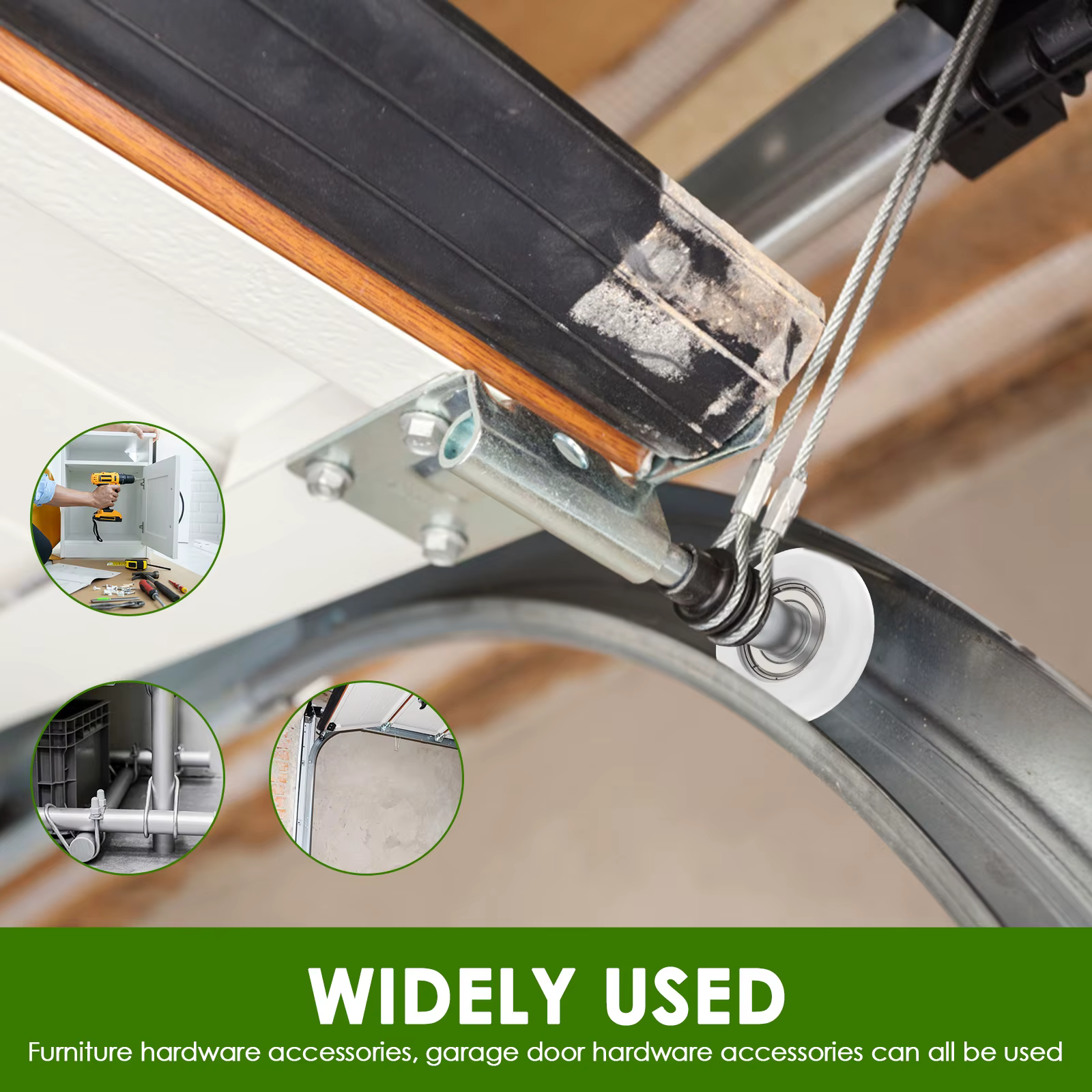 Roue de porte de garage en nylon résistant à haute pression, avec roulement scellé pour meubles, rouleau de porte de garage en nylon et acier inoxydable, 8 pièces