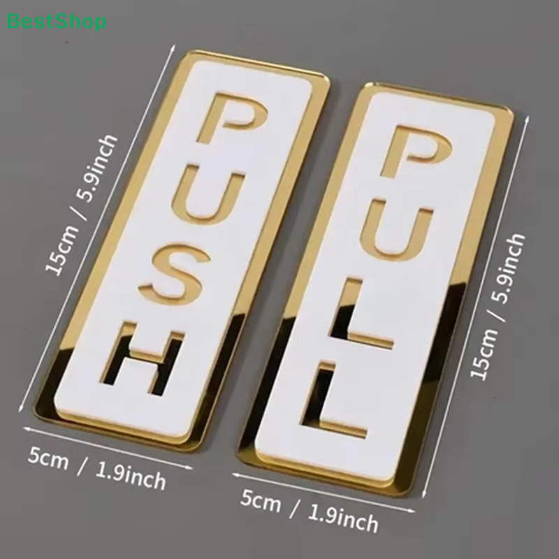 ✍ Ensemble de panneaux de porte PUSH PULL, autocollants de porte en acrylique autocollants pour les bureaux et les entrées de magasins