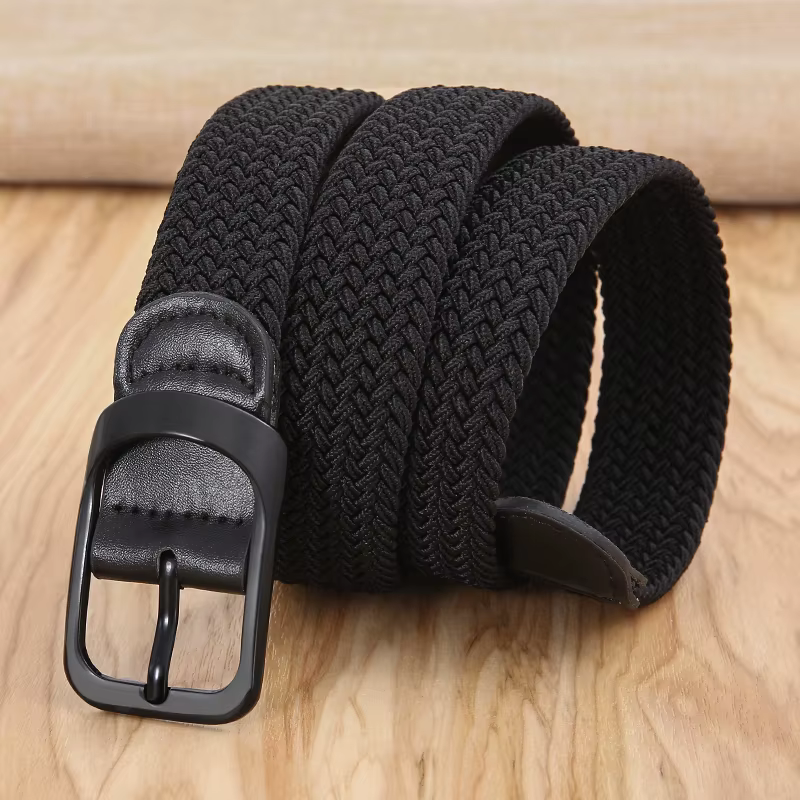 Ceinture tissée élastique en toile extensible pour hommes et femmes