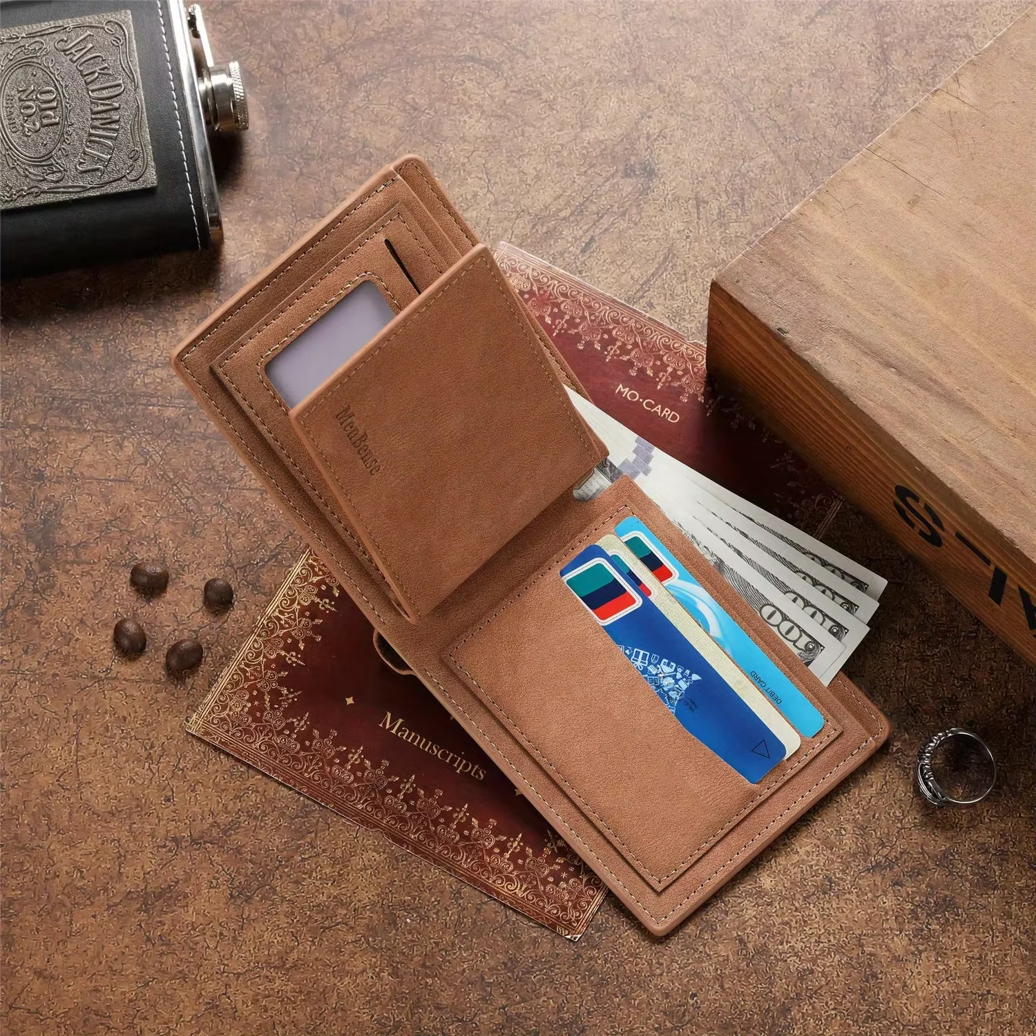 Portefeuille photo personnalisé pour hommes – Cadeau personnalisé pour papa