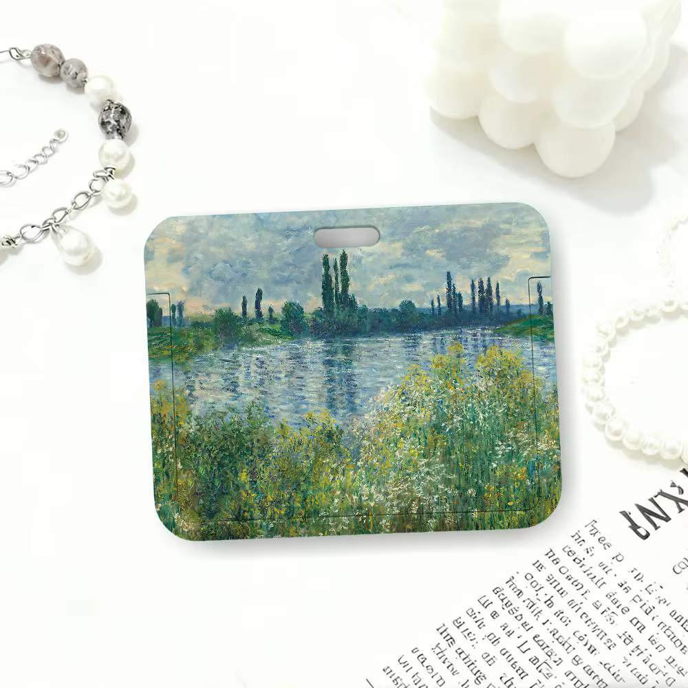 Porte-carte d'identité esthétique avec motif de peinture de Claude Monet