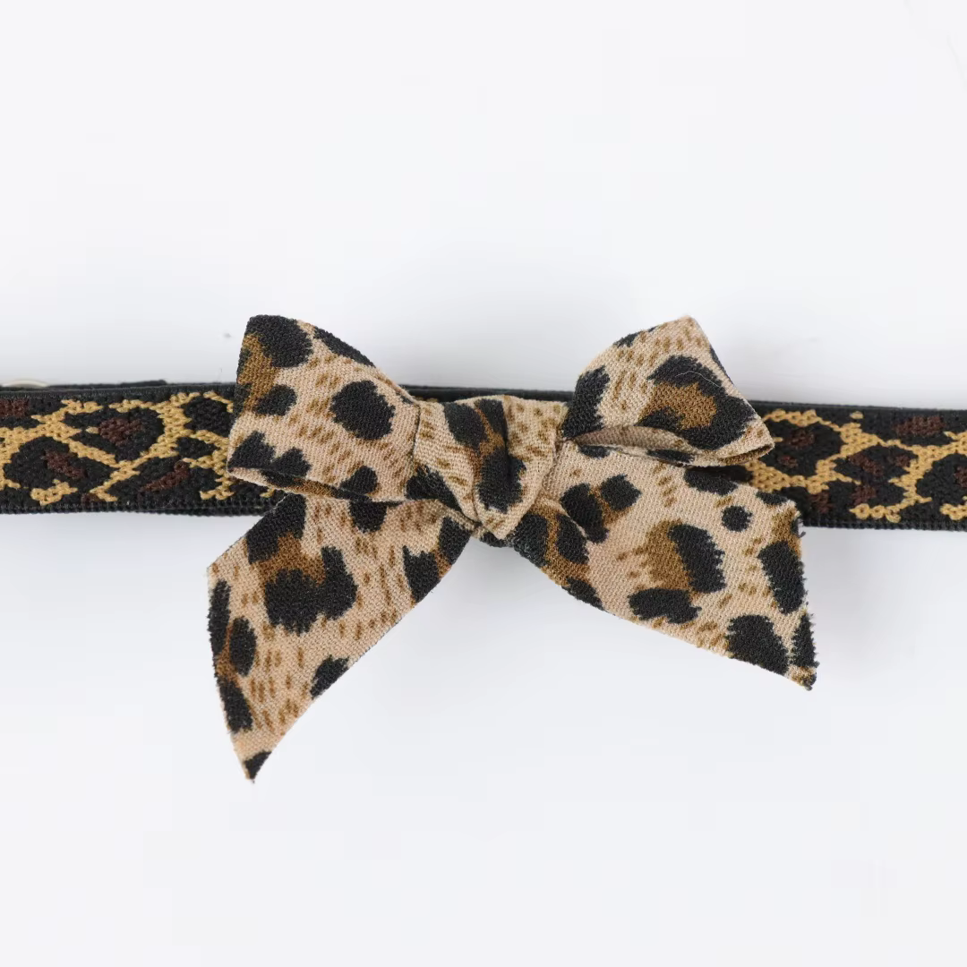 Ceinture de jarret à imprimé léopard avec nœud – Anneau de jambe élastique pour lingerie