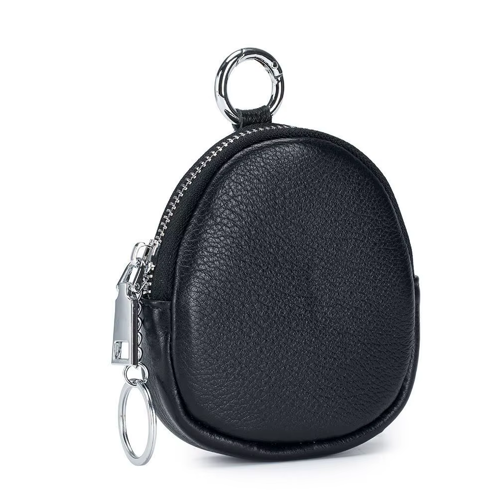 Mini porte-monnaie Portable couleur unie avec porte-clés porte-carte portefeuille fermeture éclair sac d'argent
