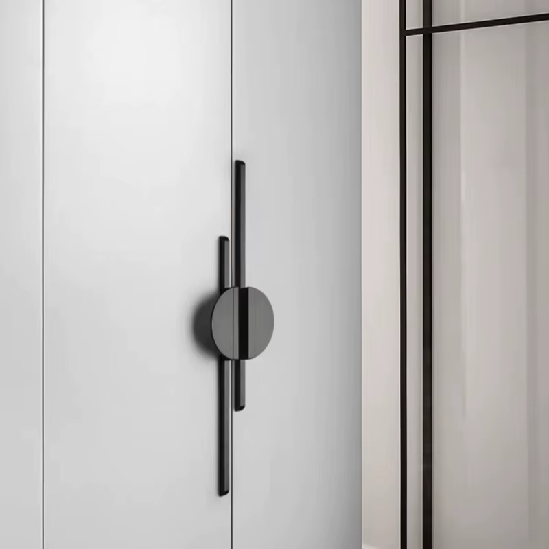 Poignées de porte d'armoire rondes noires simples et modernes, boutons de tiroir, poignées de meubles, poignées de porte de placard de cuisine, quincaillerie