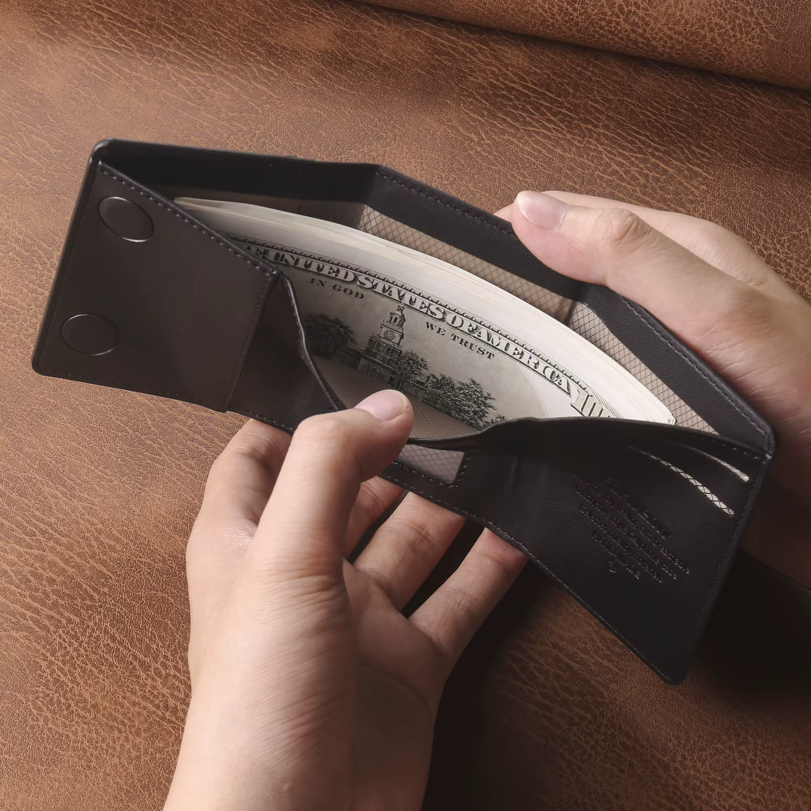 Étui portefeuille en cuir pour cartes d'affaires