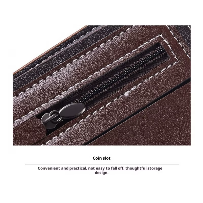 Portefeuille en cuir multi-fentes pour cartes pour hommes