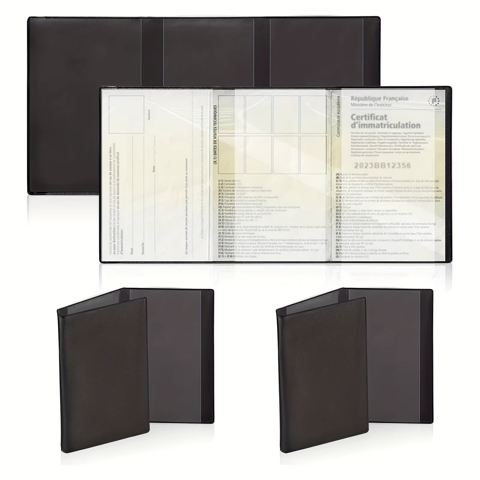 Porte-carte d'enregistrement et d'assurance du véhicule – Manchon à documents en plastique transparent pour papiers de voiture/moto