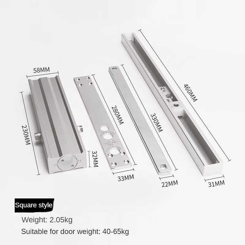 1 ensemble de ferme-portes automatiques invisibles et cachés, système de sécurité à amortisseur hydraulique, ferme-portes réglable adapté aux poids de 40 à 65 kg