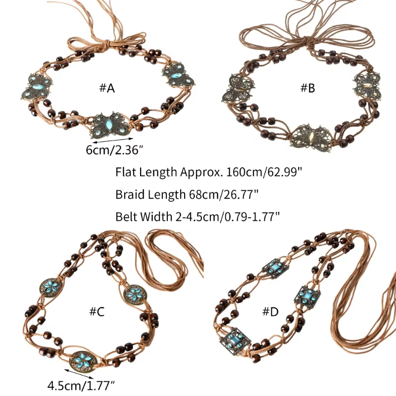 JOBoho-Ceinture tressée à pampilles tissées pour femmes, ceinture à nœud décoré, ceinture à la taille pour filles, ceintures en ULfine, accessoires vestisens