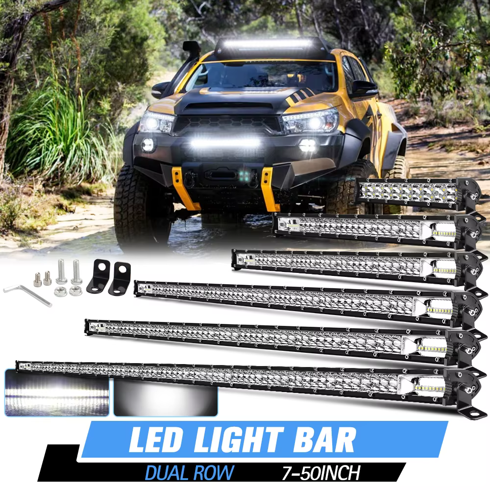 HL 14 "20" 26 "12D barre lumineuse LED mince Double rangée 60W 120W 180W 4x4 barre LED pour voiture Lada tracteurs SUV ATV hors route LED lumière de travail