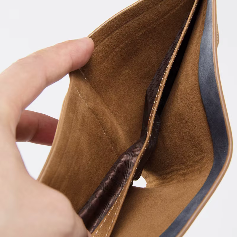 Nouveaux hommes portefeuille en cuir affaires pliable
