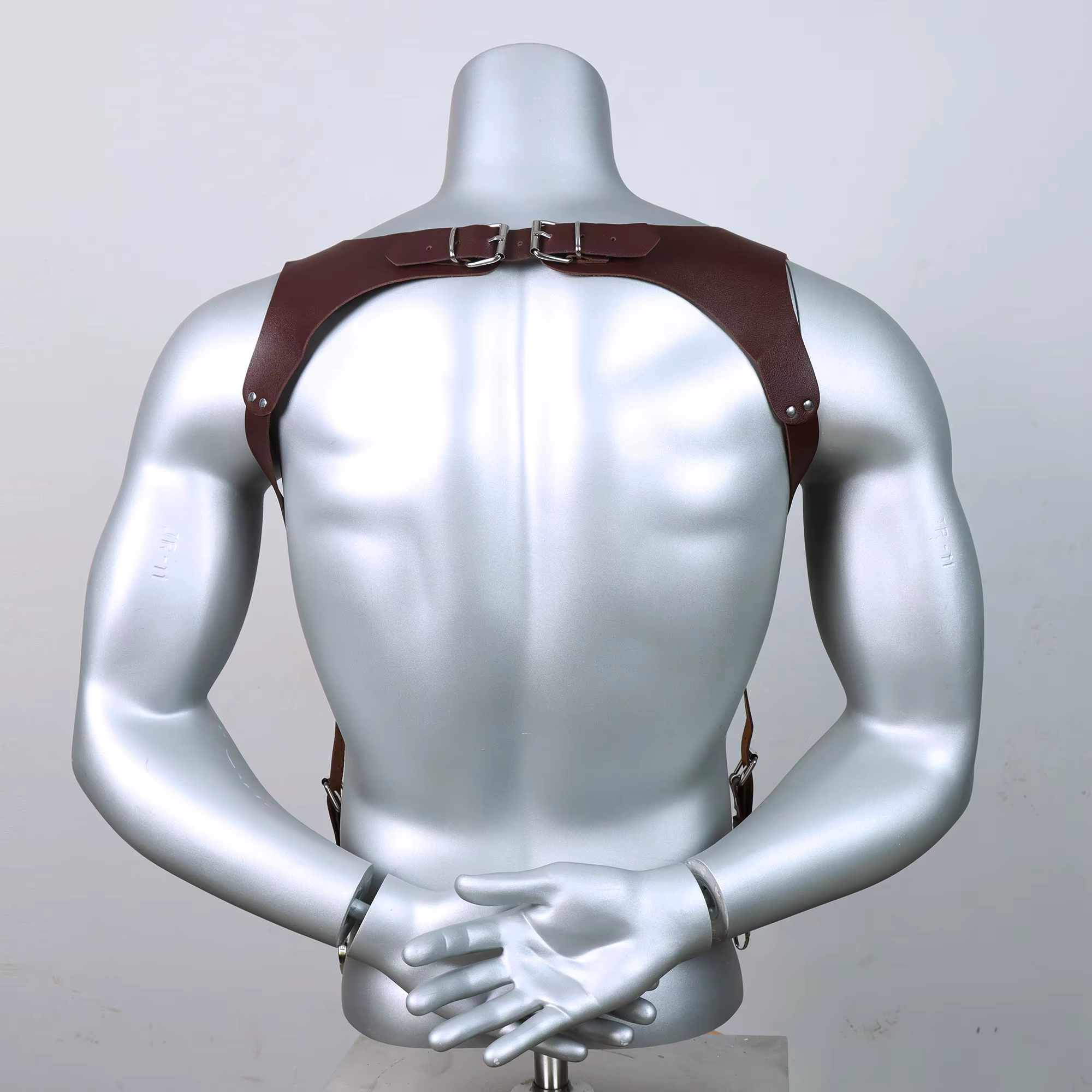 Bretelles pantalons pour hommes en cuir réglable sac à dos