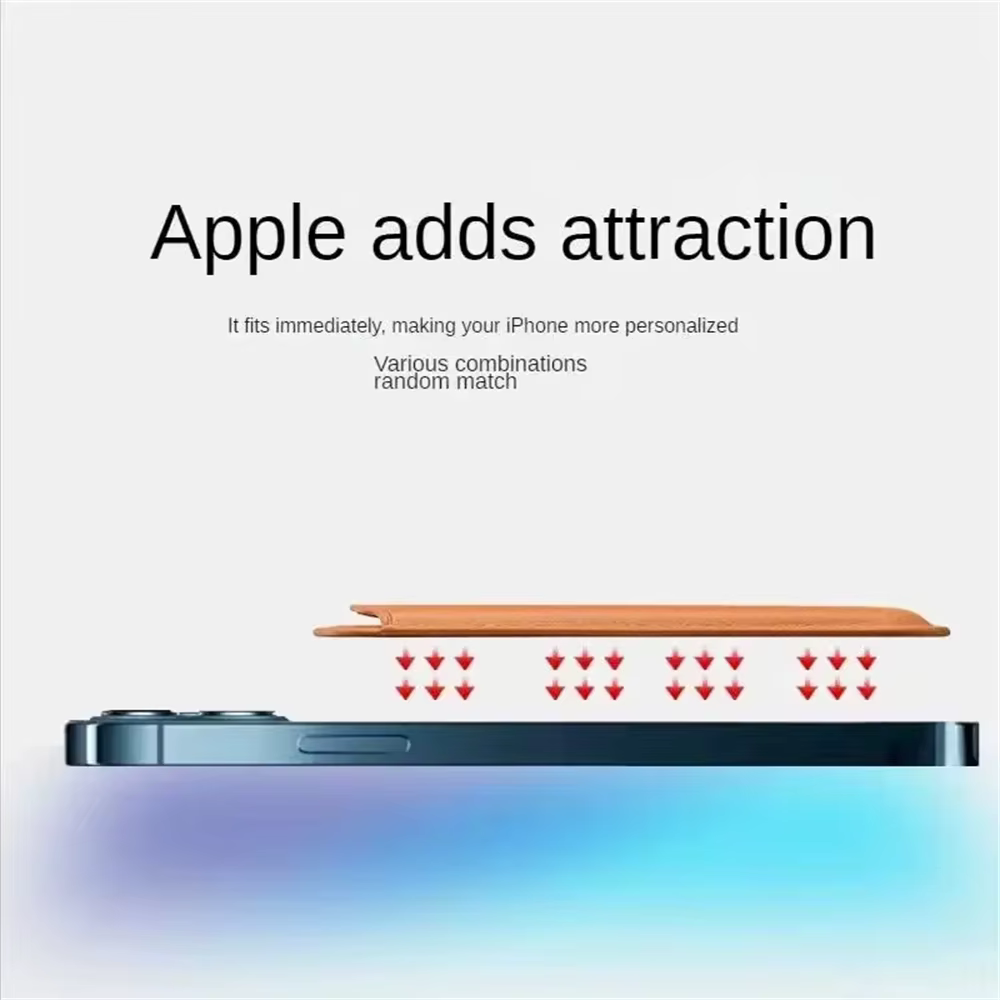 Porte-cartes magnétique en cuir PU, étui pour cartes d'identité, support adhésif pour téléphone portable compatible MagSafe iPhone 17, housse de protection pour cartes