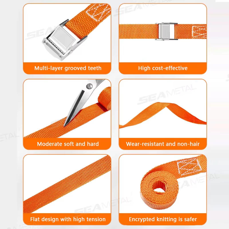 BLALION 3/4/6M sangle de chargement avec boucle ceinture d'arrimage moto voiture vélo corde de remorquage forte ceinture de fixation à cliquet pour sac à bagages