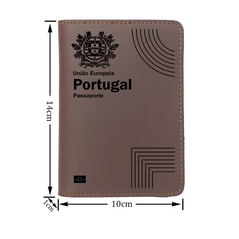 Porte-passeport en cuir véritable fait à la main de la république portugais