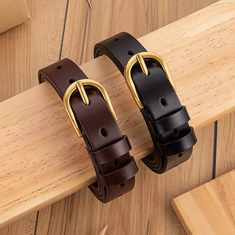 Ceinture en cuir de vachette véritable pour femme