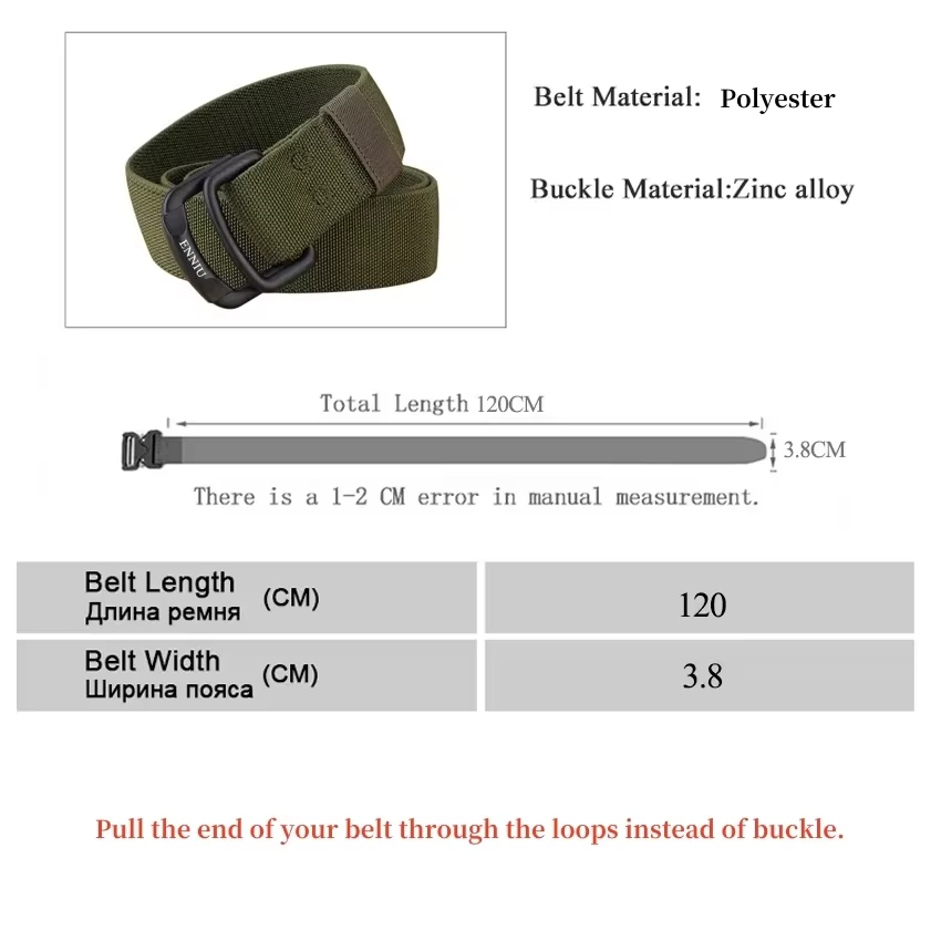 Ceintures légères à Double anneaux avec boucle en métal pour hommes