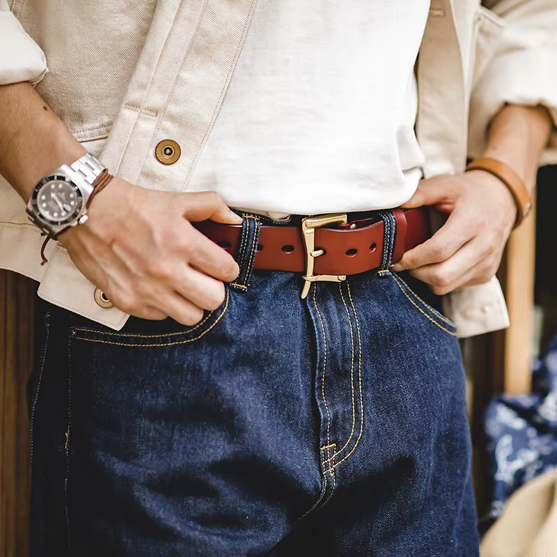 Maden-Ceinture en cuir de vache pour homme