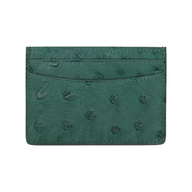 Porte-cartes unisexe en cuir véritable pour hommes et femmes, marque de mode, étui de luxe, cuir d'autruche véritable, porte-cartes de crédit, petit sac, portefeuille