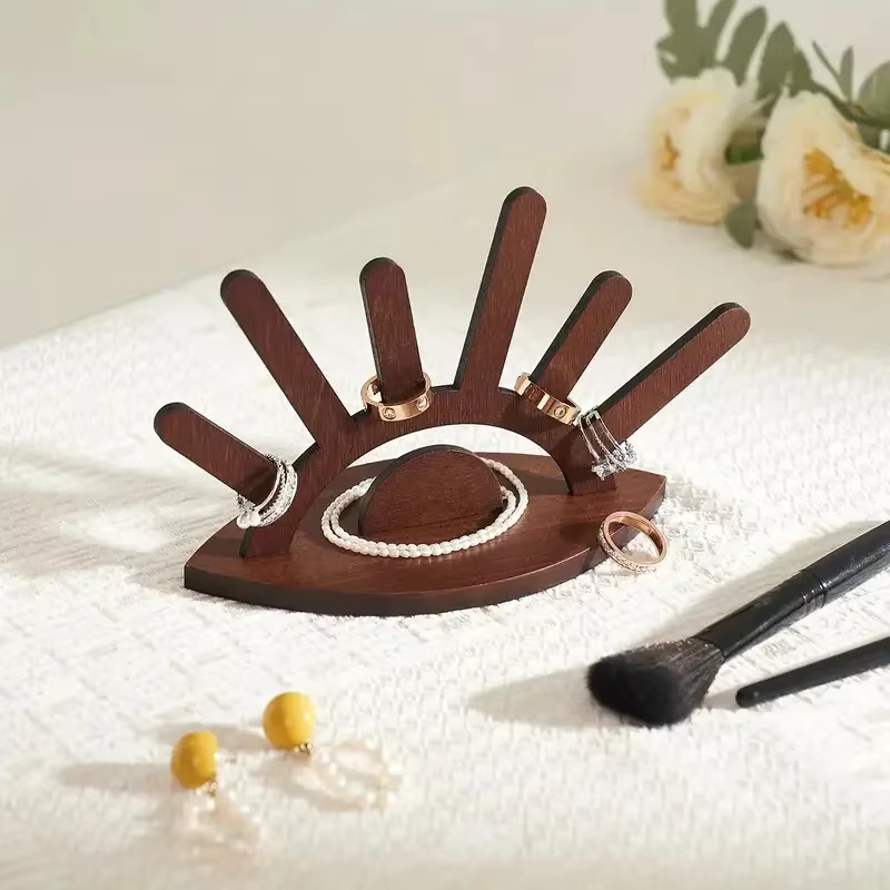 Support de présentation de bijoux en bois de qualité supérieure, créatif, fait main, pour bagues, colliers, boucles d'oreilles, décoration intérieure, cadeau