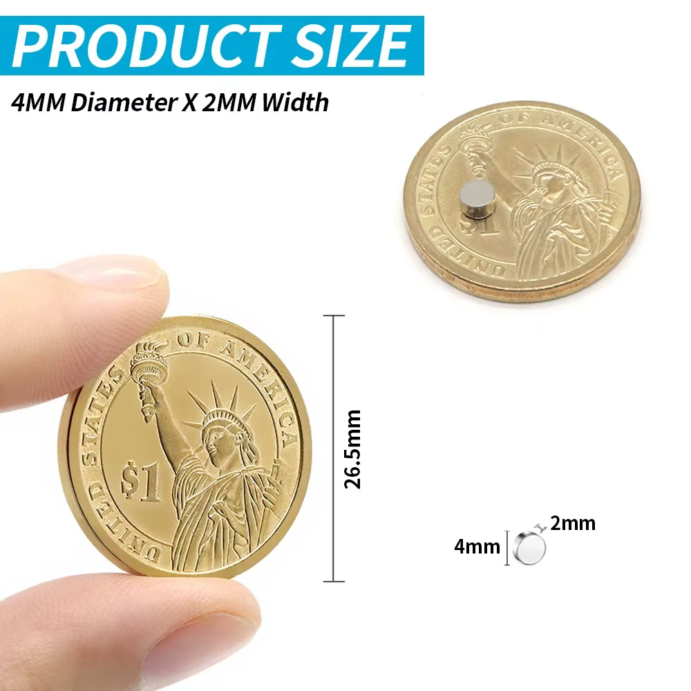 Aimant rond puissant 4x2mm, 120 pièces, pour réfrigérateur, bureau, bricolage