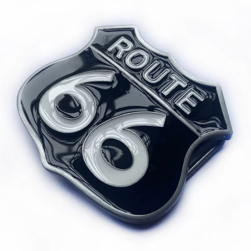 Boucle de ceinture ROUTE 66, style western décontracté et tendance