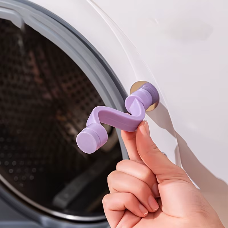 1 verrou de sécurité pour porte de buanderie - Ventilé et anti-moisissure, clip de protection pour machine à laver et baignoire, 0,79 x 3,94 pouces